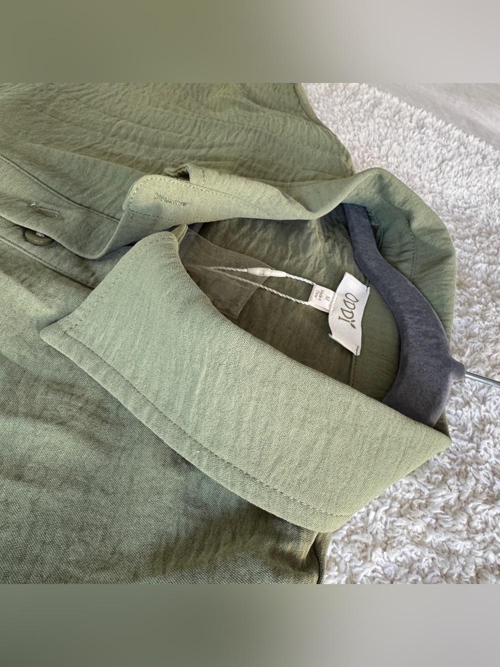 ODDY Olive Green Maxi Button-Down Shirt Dress Size M - NWT - Picture 7 of 8